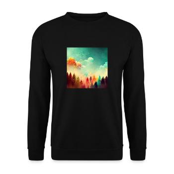 Colorful Forest - Unisex Sweatshirt - black - Front - Alina (178cm) & Michal (187cm)