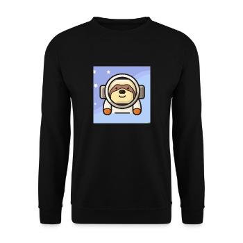 Faultierastronaut - Unisex Pullover - Schwarz - Vorne - Alina (178cm) & Michal (187cm)