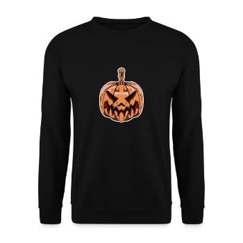 Special scary pumpkin, der gruselige - Unisex Pullover - Schwarz - Vorne - Alina (178cm) & Michal (187cm)