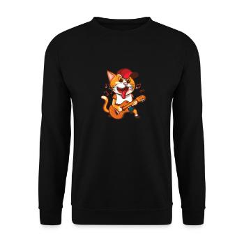 Kat ist eine großartige Gitarristin! - Unisex Pullover - Schwarz - Vorne - Alina (178cm) & Michal (187cm)