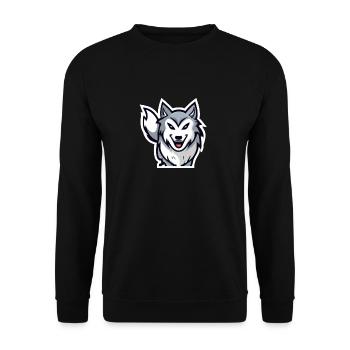 Wolf logo design, young and trendy. - Unisex Sweatshirt - black - Front - Alina (178cm) & Michal (187cm)