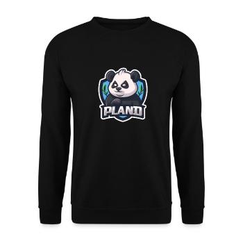 PLAND, der dunkle 🐼 Panda - Unisex Pullover - Schwarz - Vorne - Alina (178cm) & Michal (187cm)
