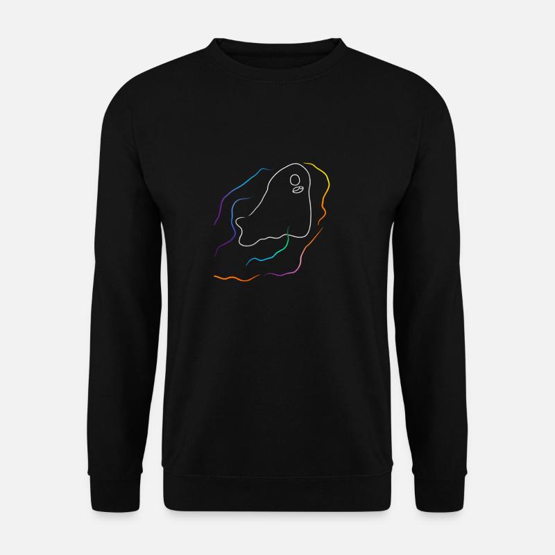 Geist mit Regenbogen Linien - Unisex Pullover - Schwarz