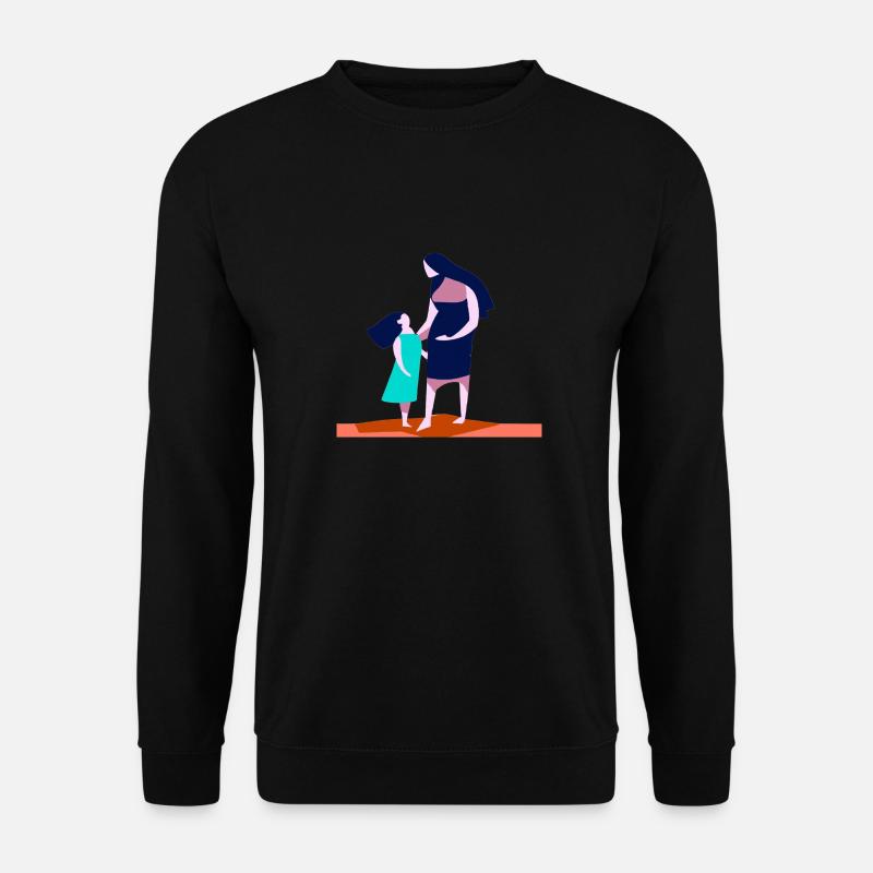 Mama mit Tochter - Unisex Pullover - Schwarz