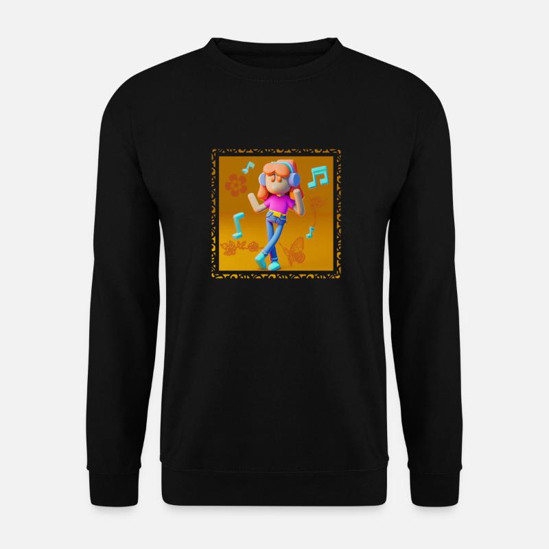 LUSTIGE MUSIK ILLUSTRATION MÄDCHEN 14 - Unisex Pullover - Schwarz