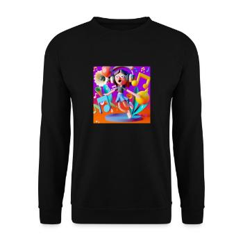 FUNNY MUSIC 012 - Unisex Sweatshirt - black - Front - Alina (178cm) & Michal (187cm)