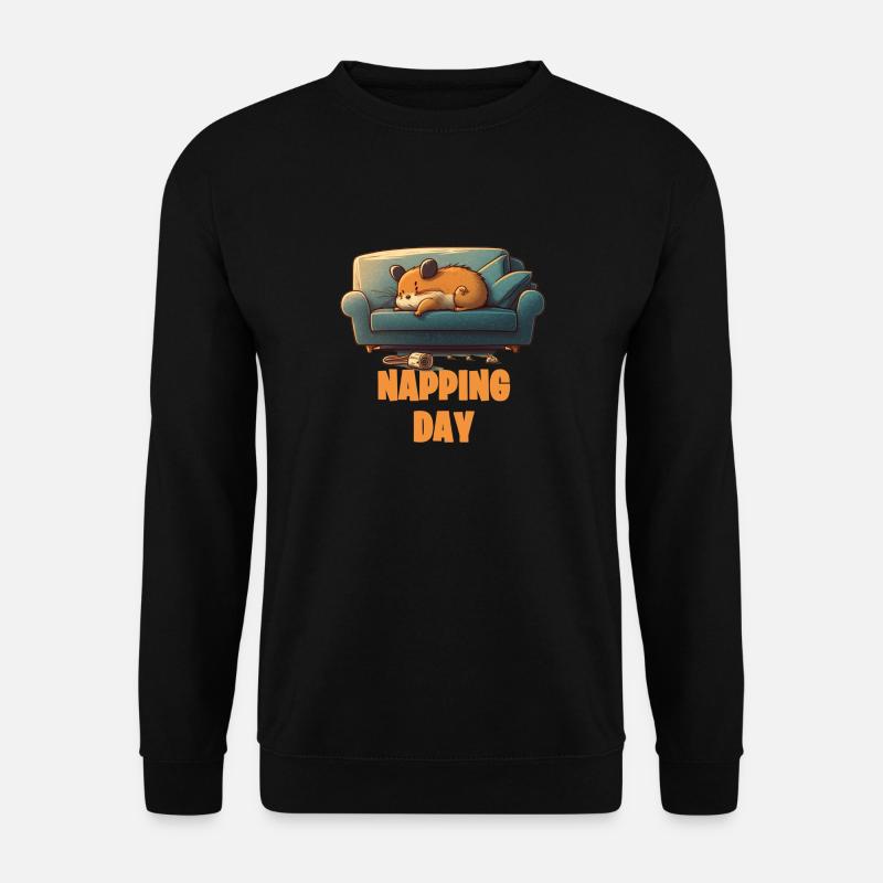 napping day hamster auf der couch - napping day - Unisex Pullover - Schwarz