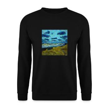 Van Gogh Strand Meer - Unisex Pullover - Schwarz - Vorne - Alina (178cm) & Michal (187cm)