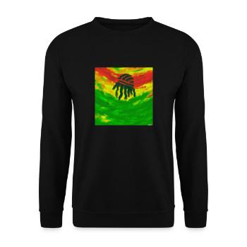 Van Gogh Rasta Flagge - Unisex Pullover - Schwarz - Vorne - Alina (178cm) & Michal (187cm)