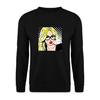 talk nerdy to me edit - Unisex Pullover - Schwarz - Vorne - Alina (178cm) & Michal (187cm)