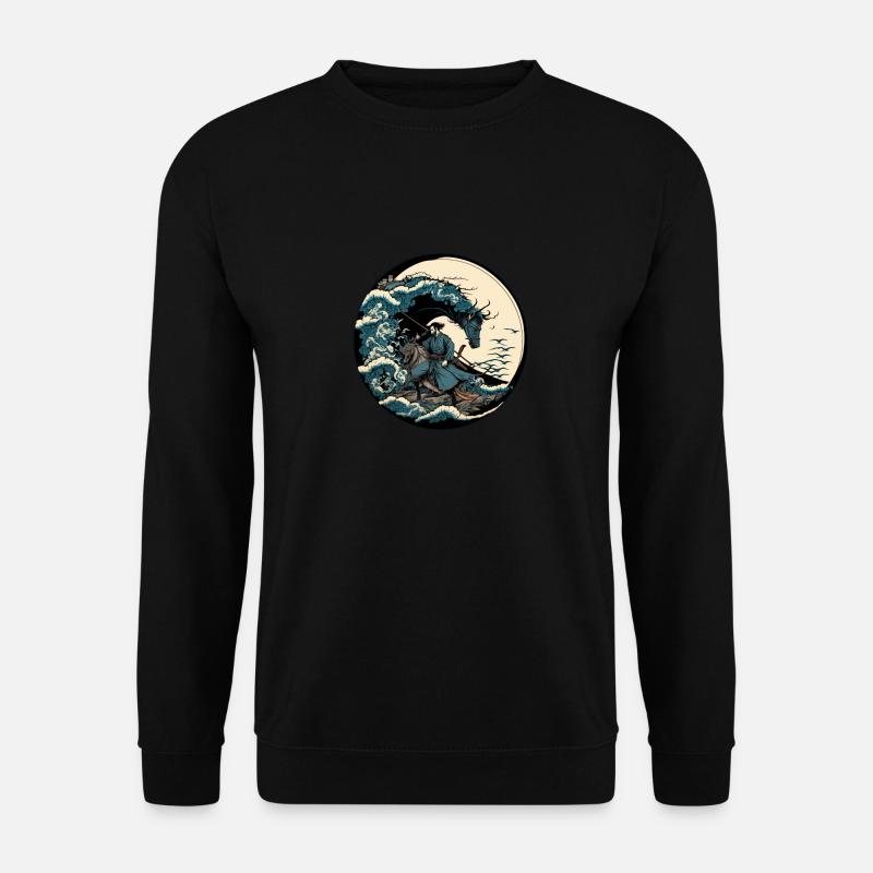 Nr. 6 : Japanische Kunst Samurai Kämpfer Ukiyo_e Stil - Unisex Pullover - Schwarz