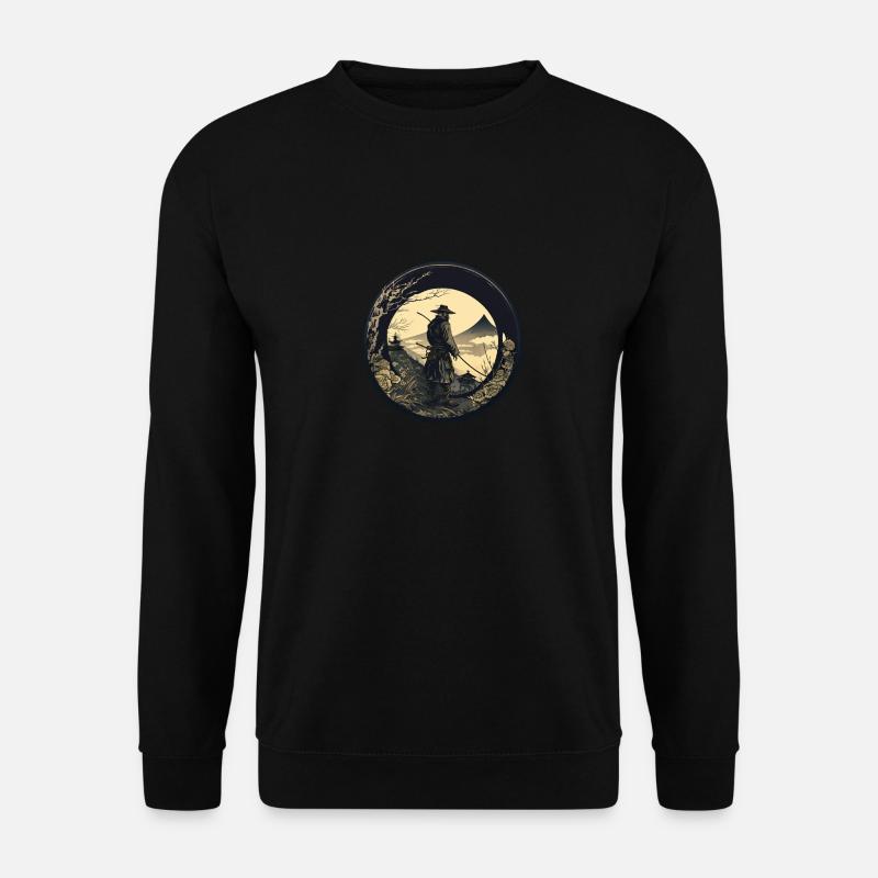 Nr. 12 : Japanischer Art Samurai Fighter Ukiyo_e Stil - Unisex Pullover - Schwarz