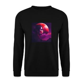 Woman in red Sky, Design 1 - Unisex Sweatshirt - black - Front - Alina (178cm) & Michal (187cm)