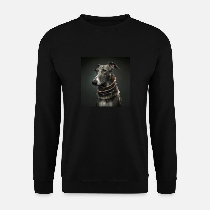 Lévrier, Conception 2 - Sweat-shirt Unisexe - noir