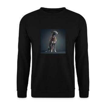 Windhund, Design 1 - Unisex Pullover - Schwarz - Vorne - Alina (178cm) & Michal (187cm)