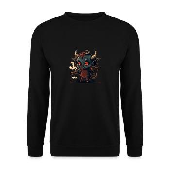 A cute demon - Unisex Sweatshirt - black - Front - Alina (178cm) & Michal (187cm)