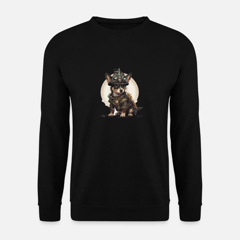 Steampunk Hund - Unisex Pullover - Schwarz