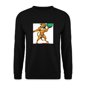 a dog with a ball illustroke 3 - Unisex Sweatshirt - black - Front - Alina (178cm) & Michal (187cm)