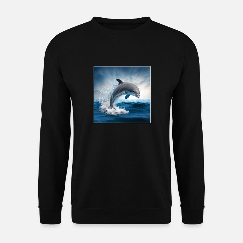 FOX0610 dolphin - Unisex Pullover - Schwarz