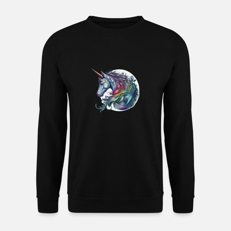 Einhorn Aquarell - Unisex Pullover - Schwarz