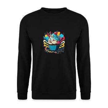 Sweet Cupcake - Unisex Sweatshirt - black - Front - Alina (178cm) & Michal (187cm)