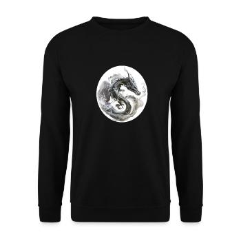 dragon fumée - Sweat-shirt Unisexe - noir - Devant - Alina (178cm) & Michal (187cm)