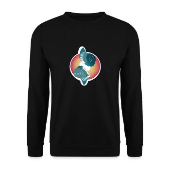 Abstract fish - Unisex Sweatshirt - black - Front - Alina (178cm) & Michal (187cm)