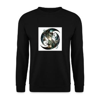gemeaux yin yang - Sweat-shirt Unisexe - noir - Devant - Alina (178cm) & Michal (187cm)