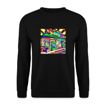 Modern Weed Club AUF - Unisex Pullover - Schwarz - Vorne - Alina (178cm) & Michal (187cm)
