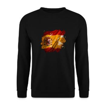 Spanien Flagge Fahne - Unisex Pullover - Schwarz - Vorne - Alina (178cm) & Michal (187cm)