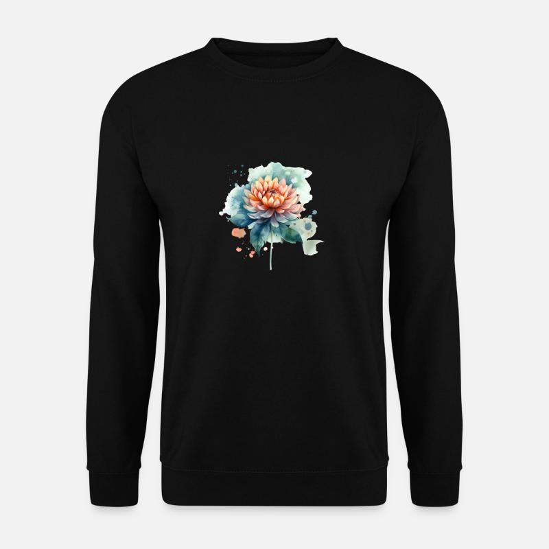 Watercolor Boho Blossom - Unisex Pullover - Schwarz