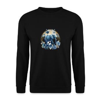Blue Elephant – Rest in Watercolor - Unisex Sweatshirt - black - Front - Alina (178cm) & Michal (187cm)