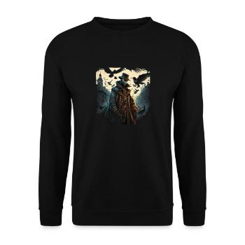 Plague Doctor - Unisex Sweatshirt - black - Front - Alina (178cm) & Michal (187cm)