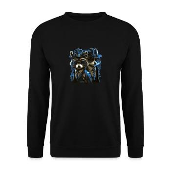 Racoons - Unisex Sweatshirt - black - Front - Alina (178cm) & Michal (187cm)