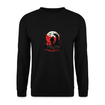 serious - Unisex Sweatshirt - black - Front - Alina (178cm) & Michal (187cm)