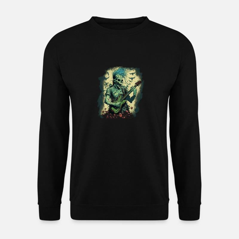 Zombie mit Rockgitarre - Unisex Pullover - Schwarz