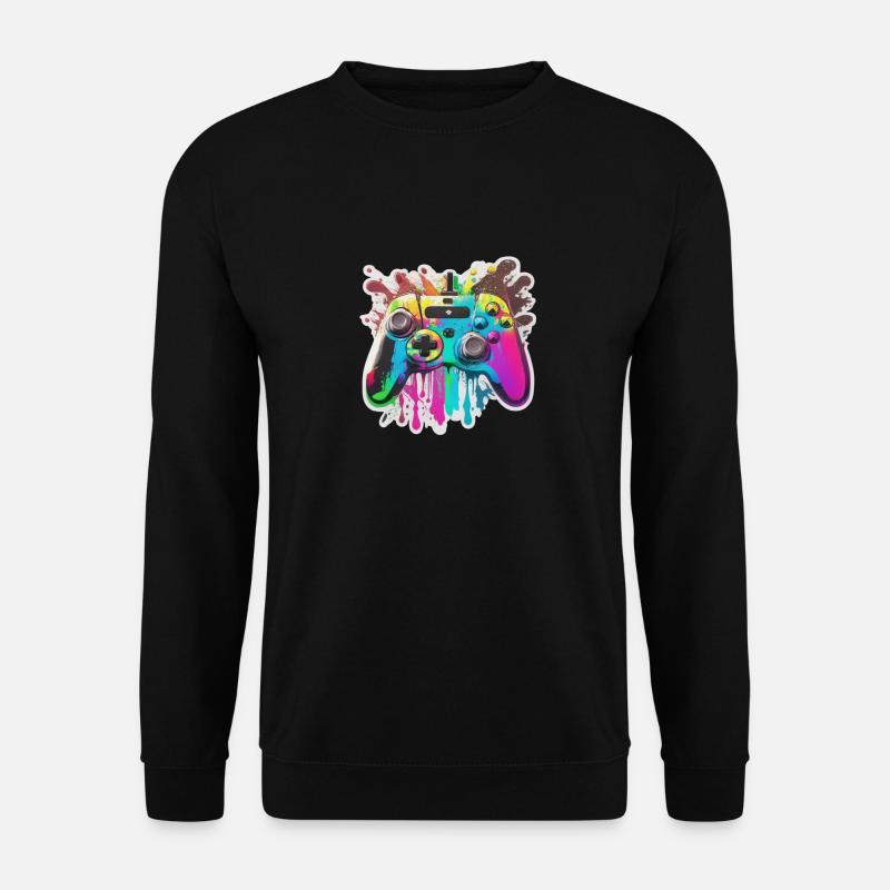 Gaming Controller Rainbow Splash - Unisex Sweatshirt - black