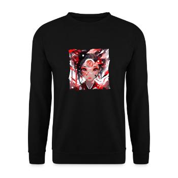 Japanese Cyper Girl #1 - Unisex Sweatshirt - black - Front - Alina (178cm) & Michal (187cm)