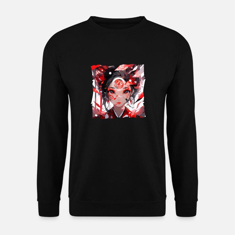 Japanisches Cyper Mädchen #1 - Unisex Pullover - Schwarz