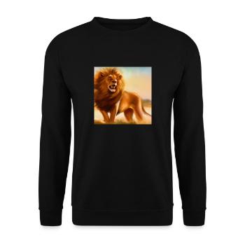 Lion dessins - Sweat-shirt Unisexe - noir - Devant - Alina (178cm) & Michal (187cm)