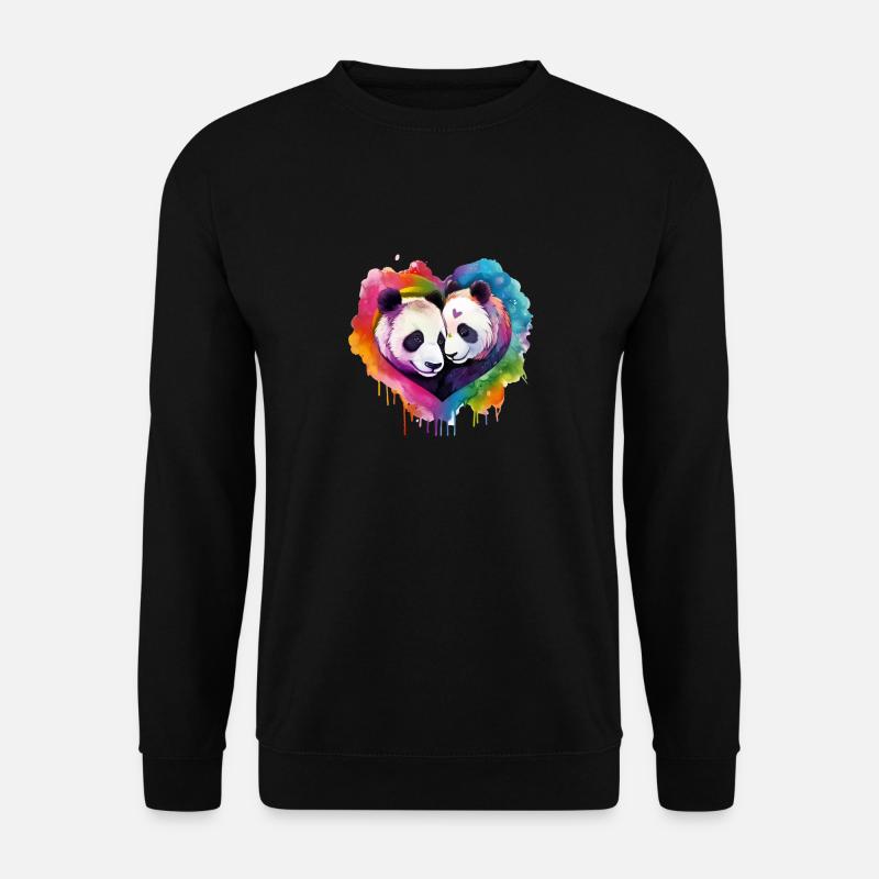 LGBTQIA+ Animal Love, Panda - Unisex Pullover - Schwarz