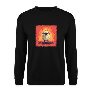dictons antifascistes cadeau dessin animé moutons présents - Sweat-shirt Unisexe - noir - Devant - Alina (178cm) & Michal (187cm)