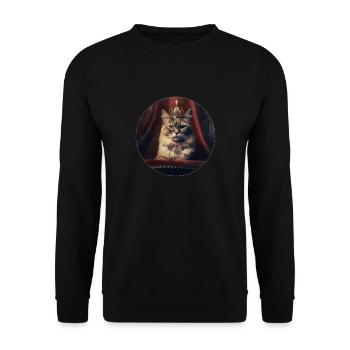 Royal Cat - Unisex Sweatshirt - black - Front - Alina (178cm) & Michal (187cm)