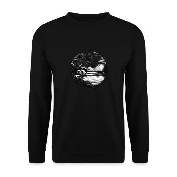 Minimalist dream destination - Unisex Sweatshirt - black - Front - Alina (178cm) & Michal (187cm)
