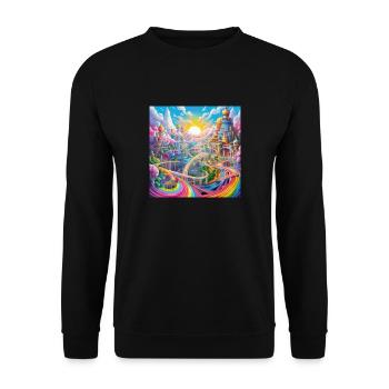 icecrusher Cartographic Pencil Art Color - Unisex Pullover - Schwarz - Vorne - Alina (178cm) & Michal (187cm)