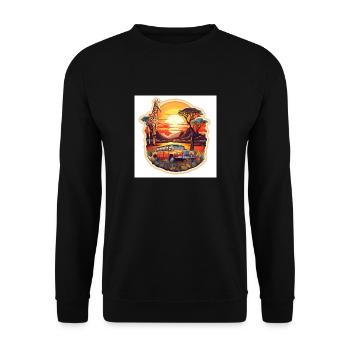 Exotic Safari Adventure with Wild Animals - Unisex Pullover - Schwarz - Vorne - Alina (178cm) & Michal (187cm)