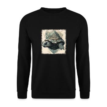 diving present blue sea turtle funny quote duck - Unisex Sweatshirt - black - Front - Alina (178cm) & Michal (187cm)