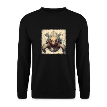 cool animal defense quote love tortoises gift idea - Unisex Pullover - Schwarz - Vorne - Alina (178cm) & Michal (187cm)