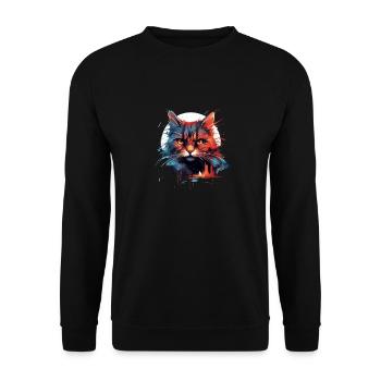 Chat en couleur - Sweat-shirt Unisexe - noir - Devant - Alina (178cm) & Michal (187cm)