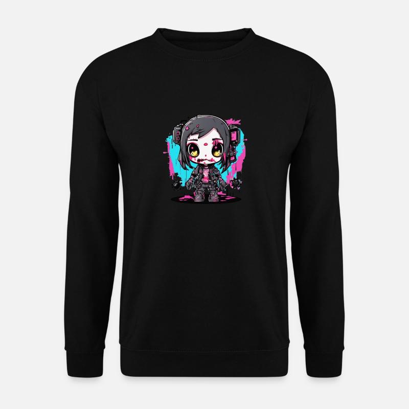 Futuristisches Zombie-Mädchen - Unisex Pullover - Schwarz